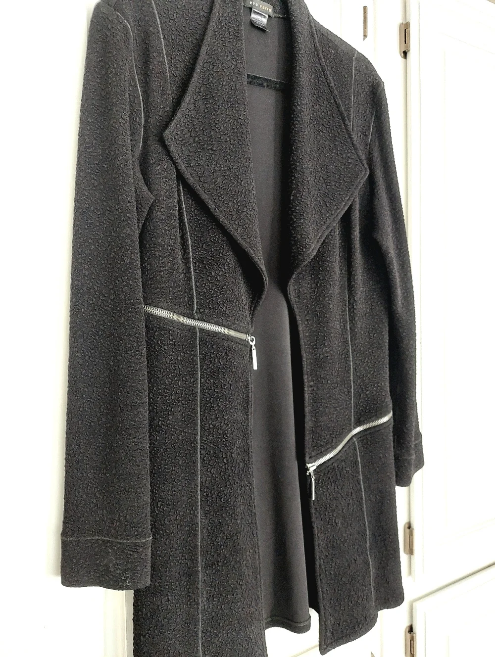 Eva Varro Barcelona Pebble Textured Knit Jacket in Black Size L - Picture 4 of 14